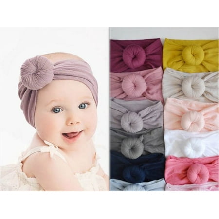 Baby Girls Kids Toddler Bow Knot Hairband Headband Stretch Turban Head Wrap
